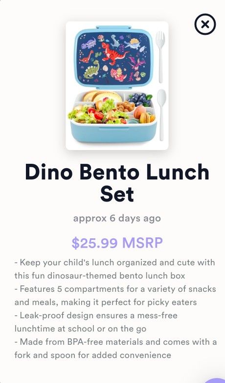 Blue Dino Bento Box