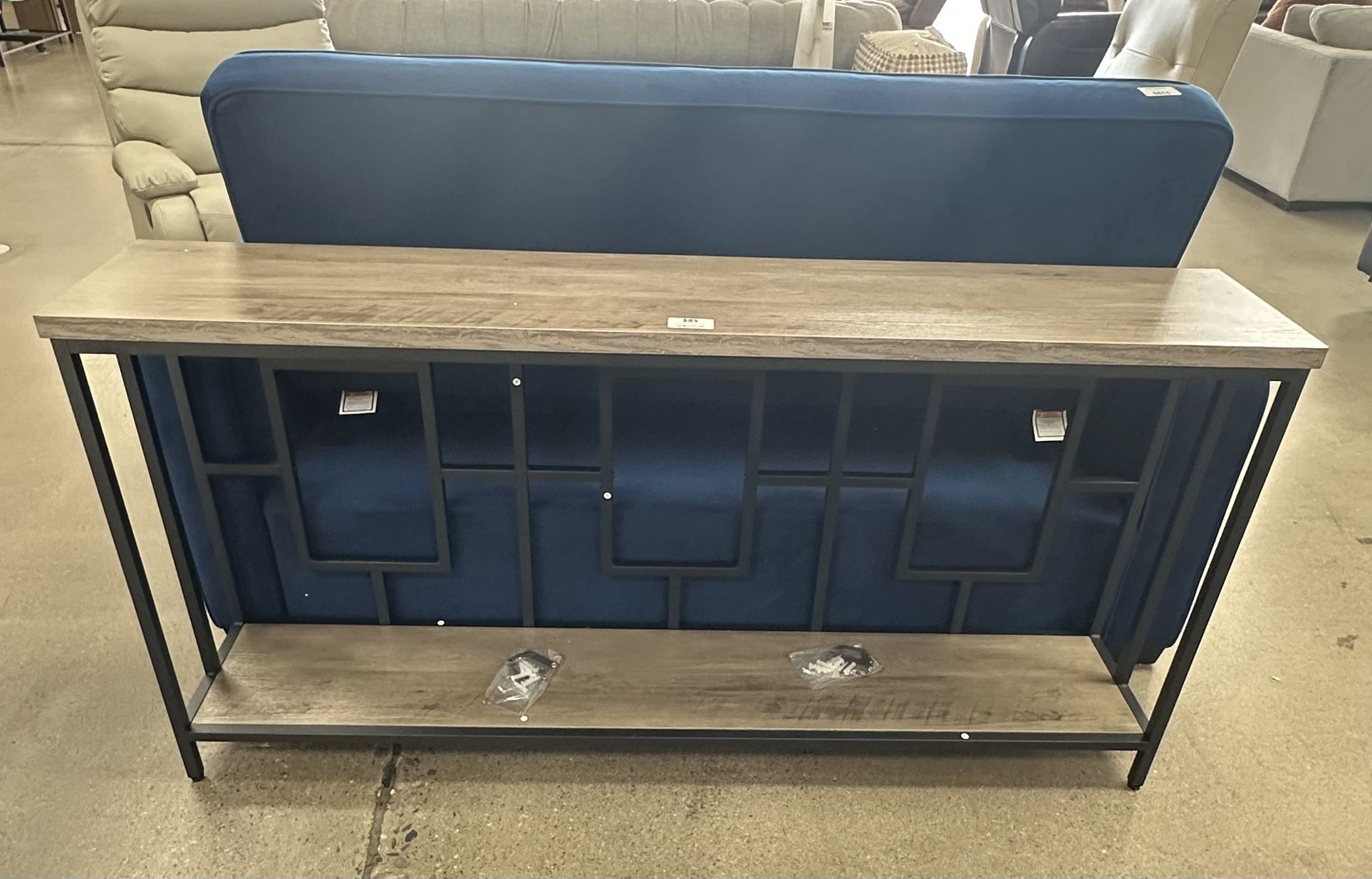 2-Tier 63" Console Table Entryway Table Display Stand with Open Storage