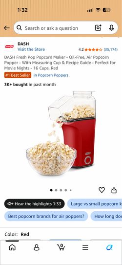 Dash Fresh Pop Popcorn Maker