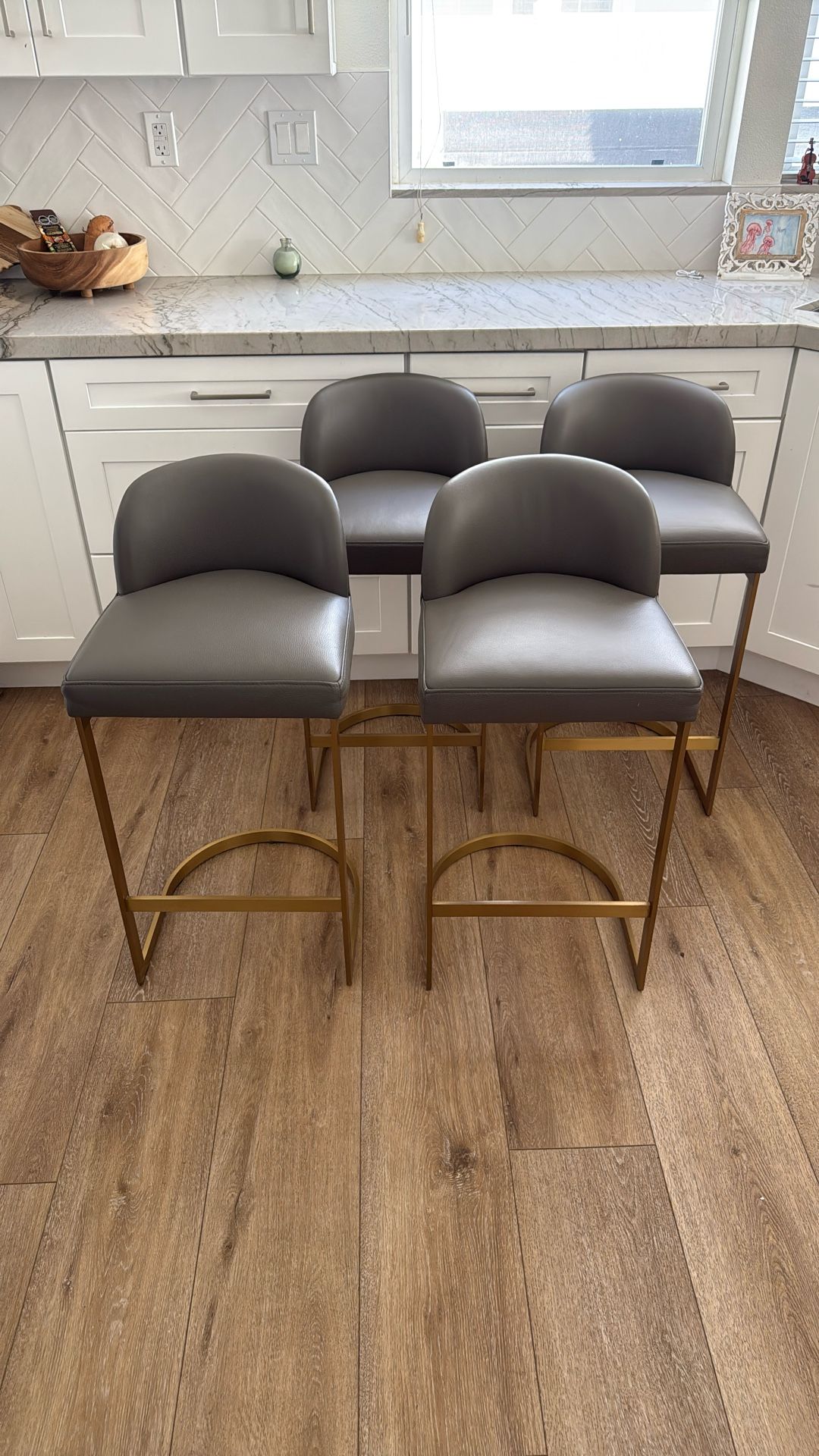 Restoration Hardware 1960S Rome Leather Bar & Counter Stools