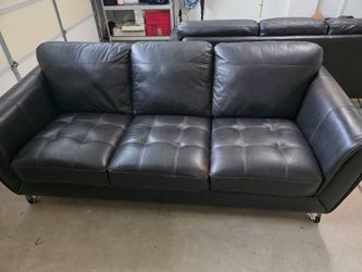 84" leather couch in dark brown from Jeromes