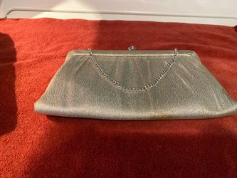 Shimmery Silver Evening Clutch Bag