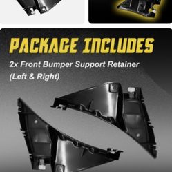 Black LH Front RH Bumper Support Bracket Kit For 2010-14 Ford Mustang FO1027109