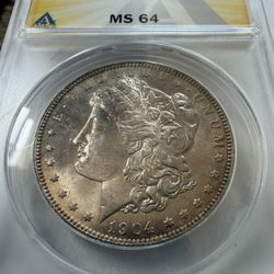 1904-O Morgan Silver Dollar $1 – ANACS MS64 – New Orleans Mint – Classic U.S. Coin