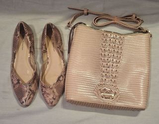 Faux Leather Purse and Pointed Toe Flats womens sz. 8