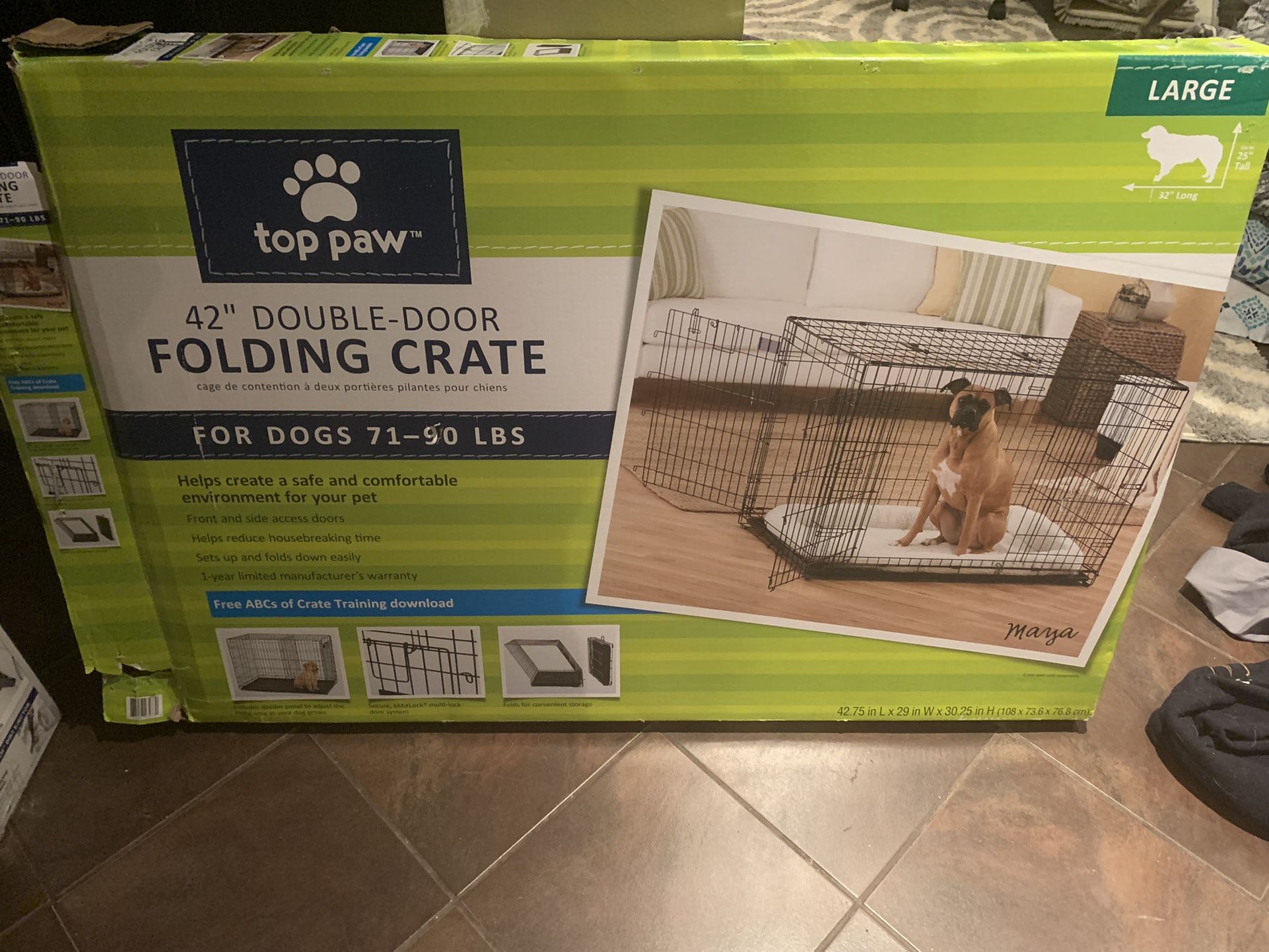 Top Paw Folding Dog Crate