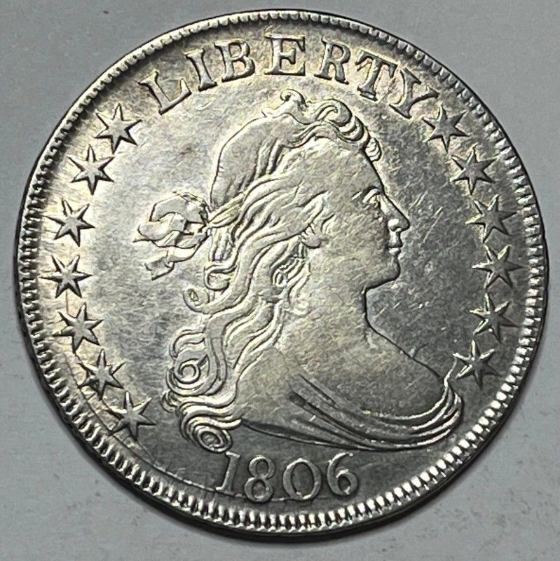1806 Pointed 6 Draped Bust Half Dollar - Gorgeous High Grade 50C