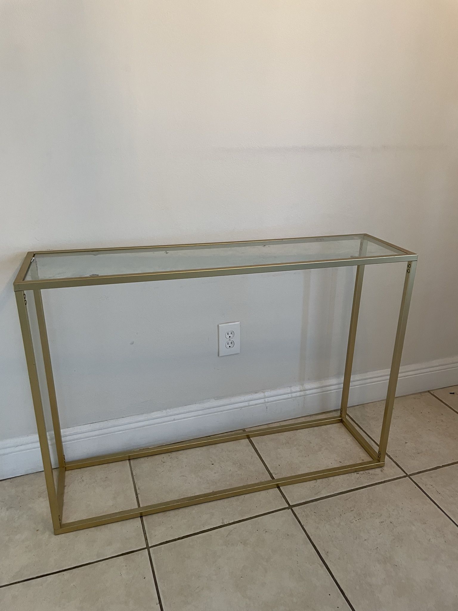 Gold And Glass Entry Accent Side Table