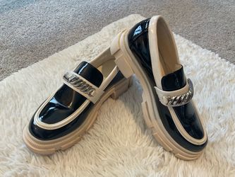 Black Patent Leather Chunky Loafers