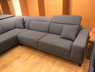 Grey Fabric Sectional Sofa