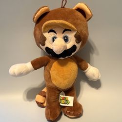Nintendo Super Mario Bros 8" Plush Tanooki Racoon Mario In GREAT CONDITION!
