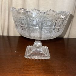 Vintage cut crystal bowl pedestal candy dish