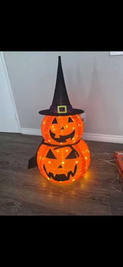 Lighted Stacked Jack-O-Lantern Halloween Decoration