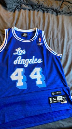 Vintage Reebok Lakers Jerry West #44 Hardwood Classics Blue Jersey XL USED