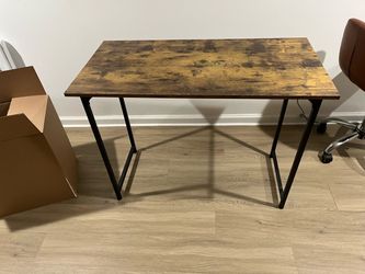 Industrial Wood Top Desk with Metal Legs