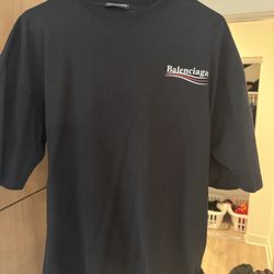 Balenciaga MEN'S POLITICAL CAMPAIGN T-SHIRT LARGE FIT IN BLACK
