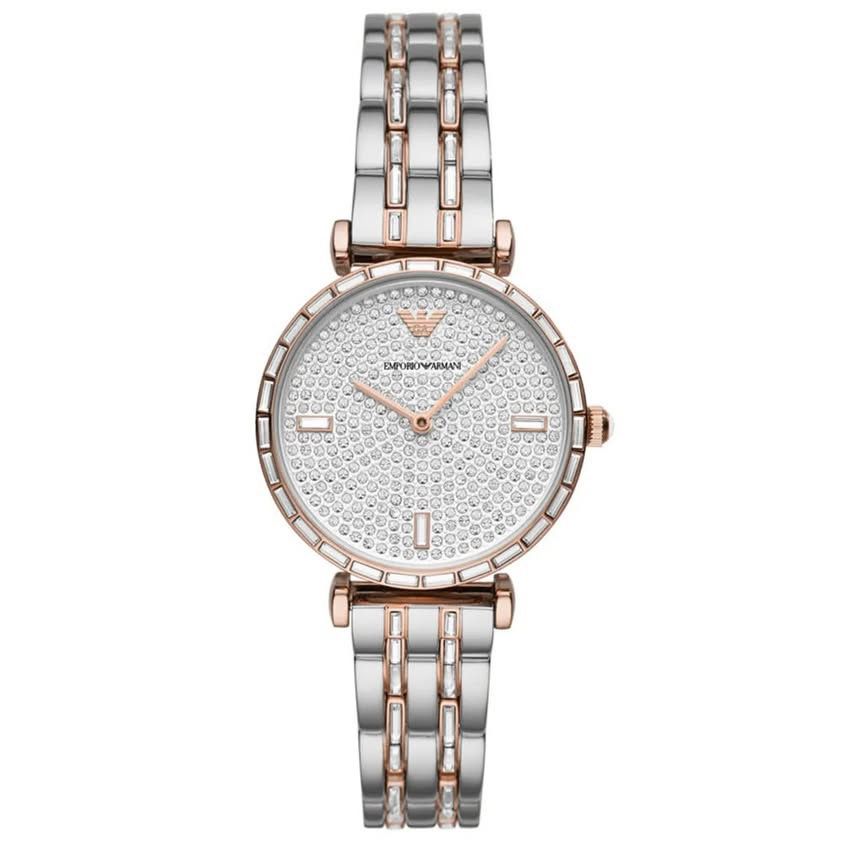 Emporio Armani Women's 32MM Two-Tone Bracelet Watch Rose Gold / Silver AR11293 - New w/ Tags