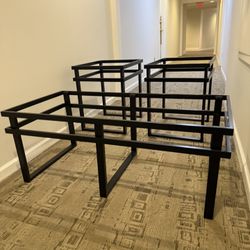 Black Glass Coffee And 2 End Tables