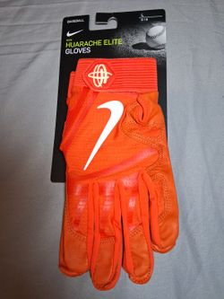 NIKE HURACHE ELITE ADULT BASEBALL BATTING GLOVES PGB643-844 Orange Men’s Size L