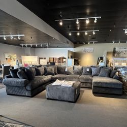 Grey 4PC Chaise Sectional Couch