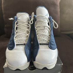Used ‘10 7Y AirJordan 13 Retro “Flint”     - French BL/Univ BL-Flnt Gry