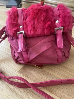 👛Pink rabbit fur Small Crossbody Bags for Women  Shoulder Handbag