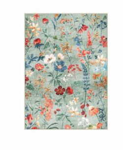 April Green 8 ft. x 10 ft. Floral Washable Area Rug