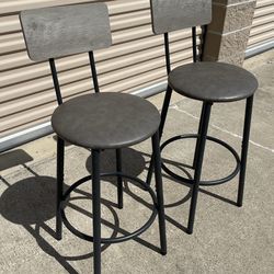 Modern Gray Kitchen Barstools (2)
