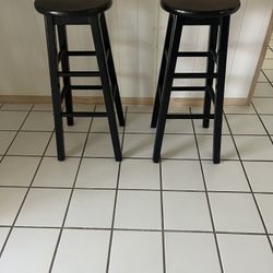 Black Wood Bar Stools