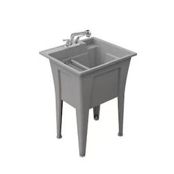 RuggedTub 24.25-in x 22-in 1 -Basin Graphite (WHITE) 