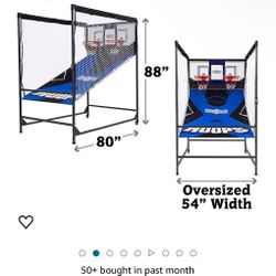 Hall of Games Indoor Arcade Basketball Games Multiple Styles, 2-Player Arcade Scoring Display with R