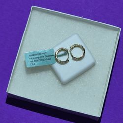 925 Silver Moissanite Gold Plated Earings 