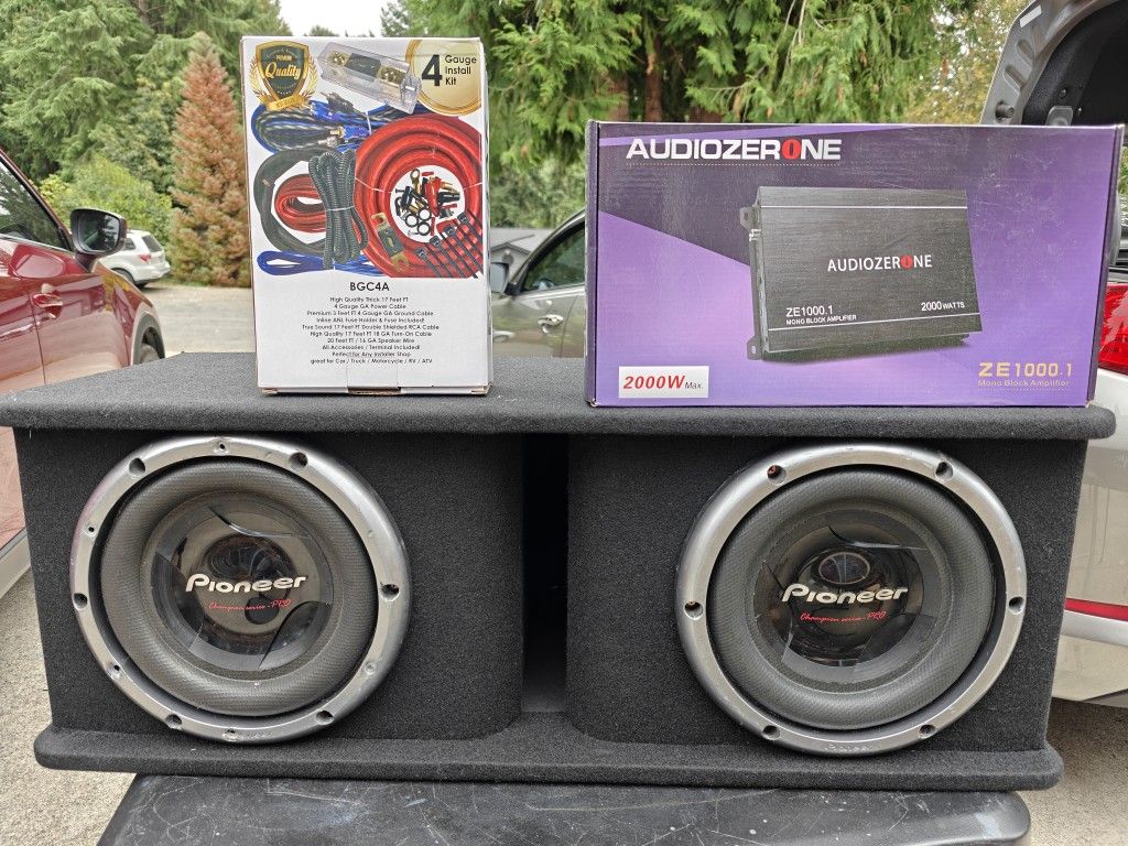 Pioneer PRO 3000 Watt 10s Skar Ported Box Amp And Wiring Kit