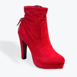 Faux Suede Platform Ankle Boot