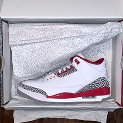 Jordan 3 Retro “Cardinal” Men’s Size 10.5