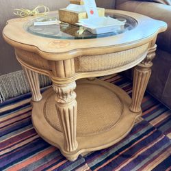 Wood And Glass End Table - 80% OFF OFFER!!!