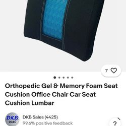 Orthopedic Gel & Memory Foam Seat Cushion Office Chair Car Seat Cushion Lumbar