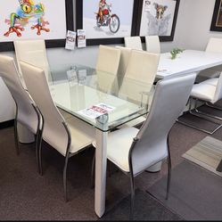 NEW IVORY DINING ROOM SET WITH CHAIRS FREE DELIVERY IM FACTORY BOXES