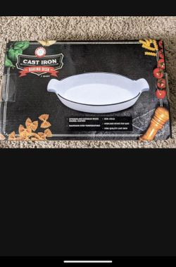 New cast iron baking dish