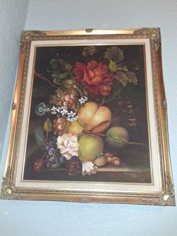 Fruit and flower oil painting