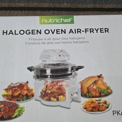 NutriChef Air Fryer, Infrared Convection, Halogen Oven Countertop, Cooking, Stainless Steel, 13 Quart 1200W, Prepare Quick Healthy Meals, for French F