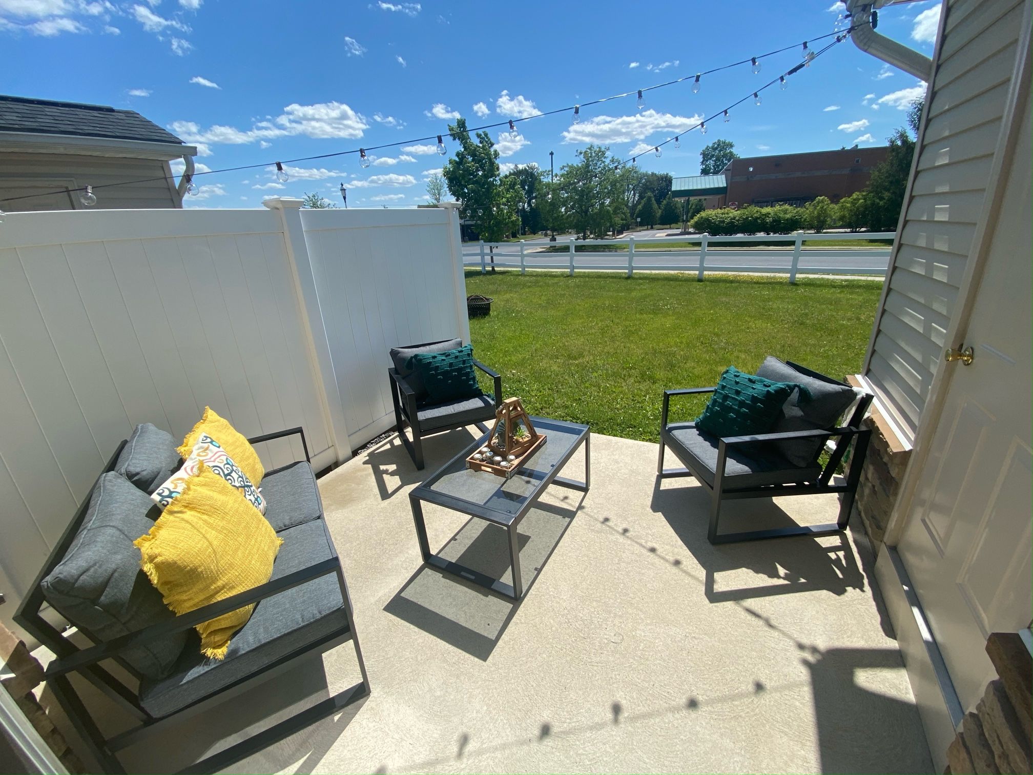 Hampton Bay Barclay Black 4Piece Steel Outdoor Patio Conversation Set