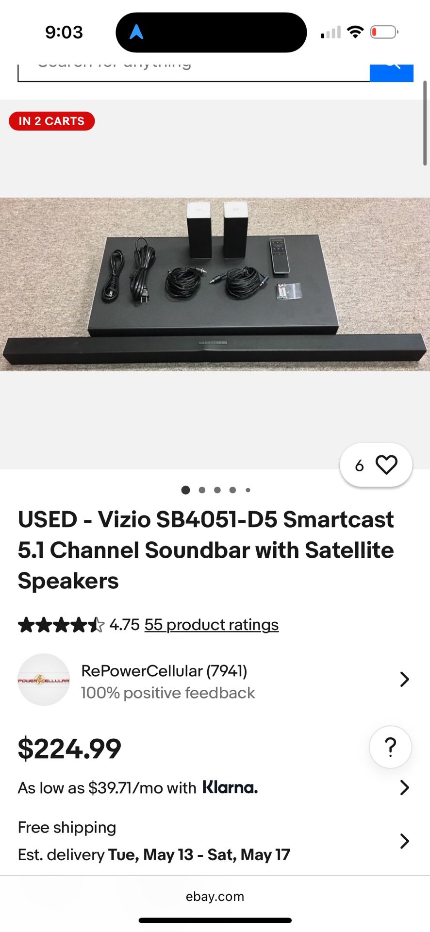 Vizio Sound System 5.1 S4051-D5