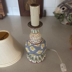 Mackenzie Childs Painted Antique Lamp - 10.5” tall base