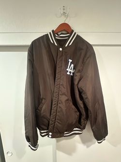 LA Dodgers Brown Varsity Bomber Jacket reversible