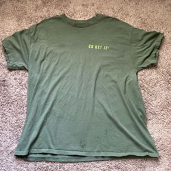Green and yellow "Go Get It" cotton t-shirt 
