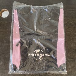 UNIVERSAL STUDIOS CANVAS DRAWSTRING CINCH SACK BACKPACK- BLACK/PINK - NEW