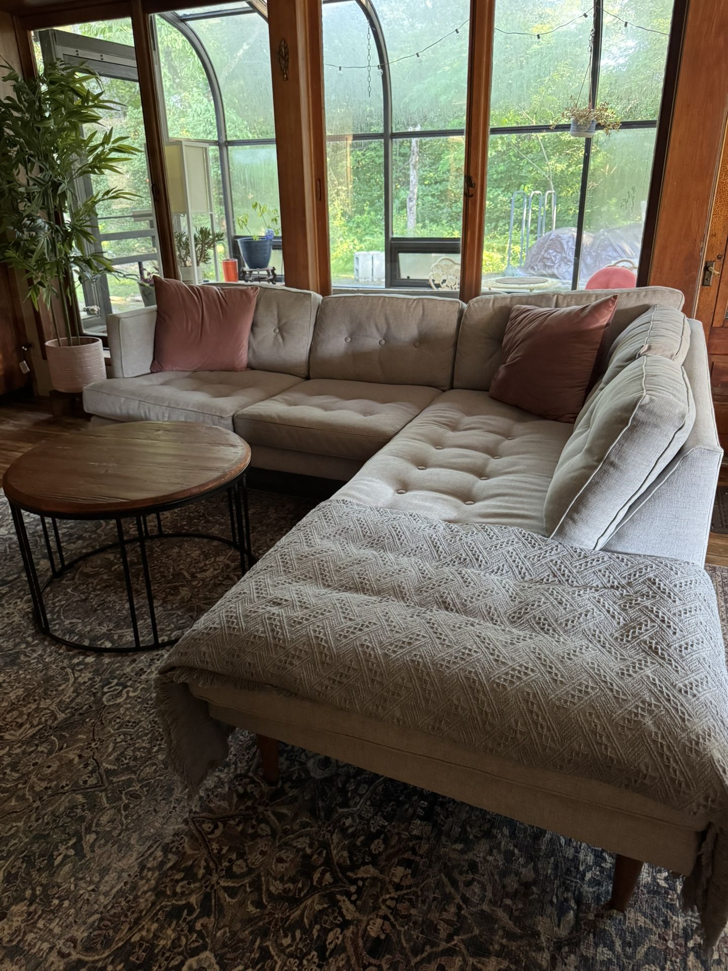 L-shaped West Elm Sectional Couch - Grey