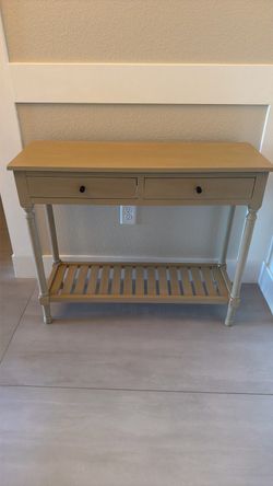 Console Table with Drawers and Bottom Shelf