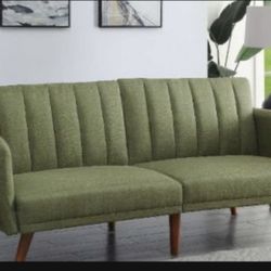 Branielle Green Fabric Sofa Sleeper Cash price or $39 Down / / Financing available no credit need it Miriam’s furniture 🪑 719 *E *9th *Street Hiale